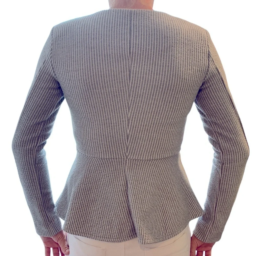 TOPSHOP Grey Knit Blazer - Picture 3 of 11